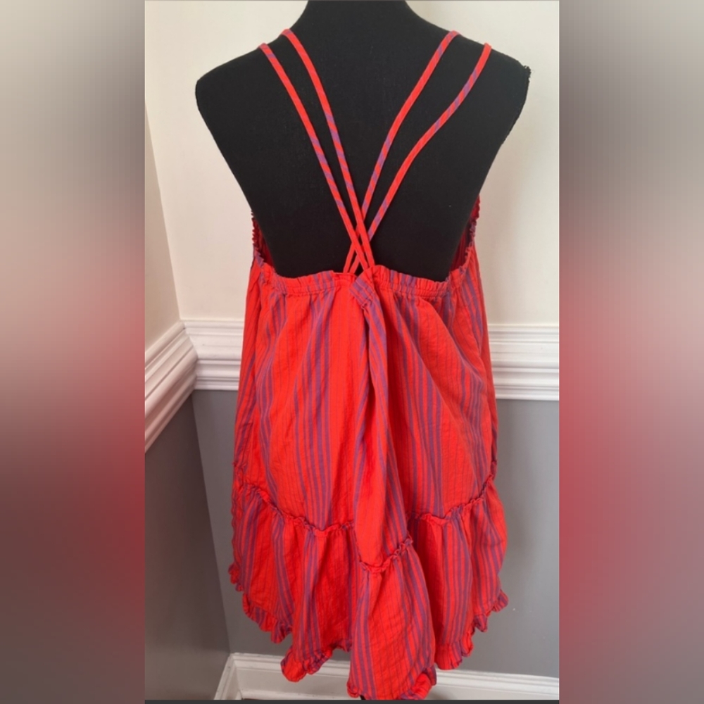 Universal thread Orange/ purple stripe Sun dress Size Large